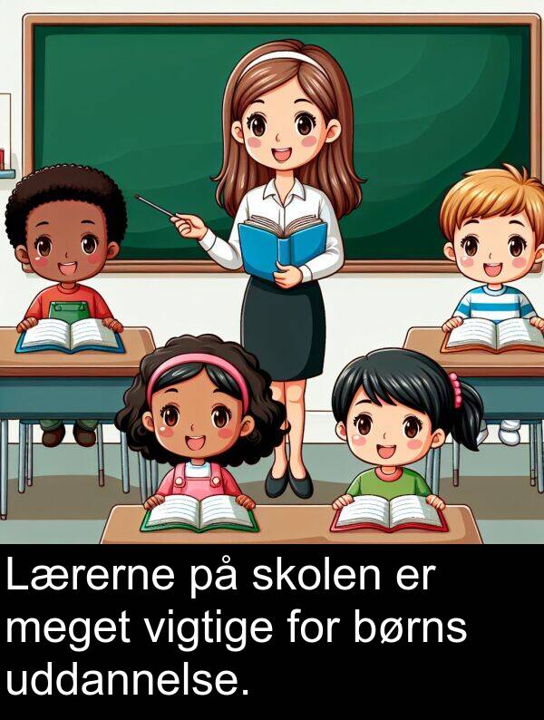 uddannelse: Lærerne på skolen er meget vigtige for børns uddannelse.
