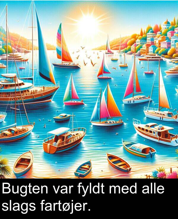fartøjer: Bugten var fyldt med alle slags fartøjer.