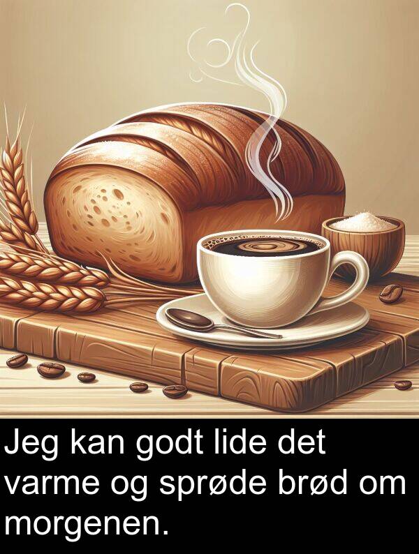varme: Jeg kan godt lide det varme og sprøde brød om morgenen.