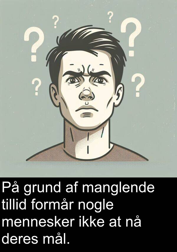 mål: På grund af manglende tillid formår nogle mennesker ikke at nå deres mål.