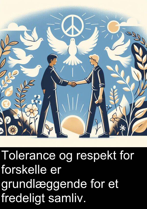 grundlæggende: Tolerance og respekt for forskelle er grundlæggende for et fredeligt samliv.