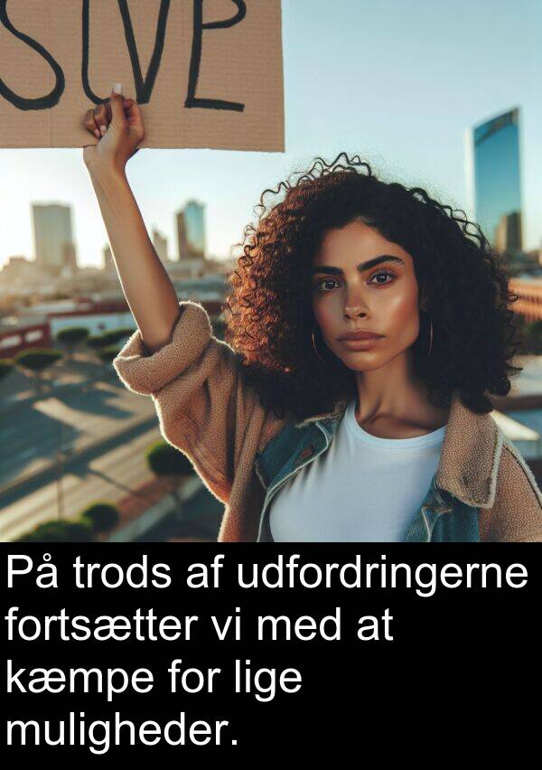 kæmpe: På trods af udfordringerne fortsætter vi med at kæmpe for lige muligheder.
