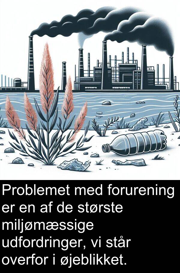 øjeblikket: Problemet med forurening er en af de største miljømæssige udfordringer, vi står overfor i øjeblikket.