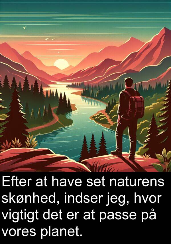 vigtigt: Efter at have set naturens skønhed, indser jeg, hvor vigtigt det er at passe på vores planet.