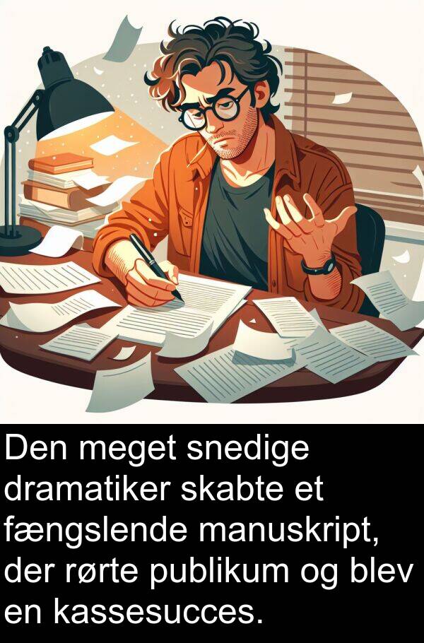 fængslende: Den meget snedige dramatiker skabte et fængslende manuskript, der rørte publikum og blev en kassesucces.