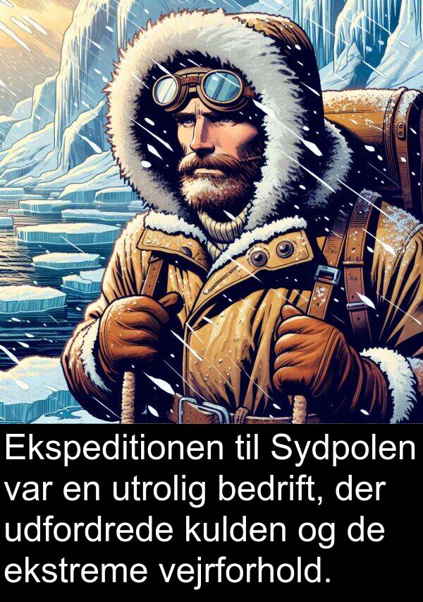 kulden: Ekspeditionen til Sydpolen var en utrolig bedrift, der udfordrede kulden og de ekstreme vejrforhold.