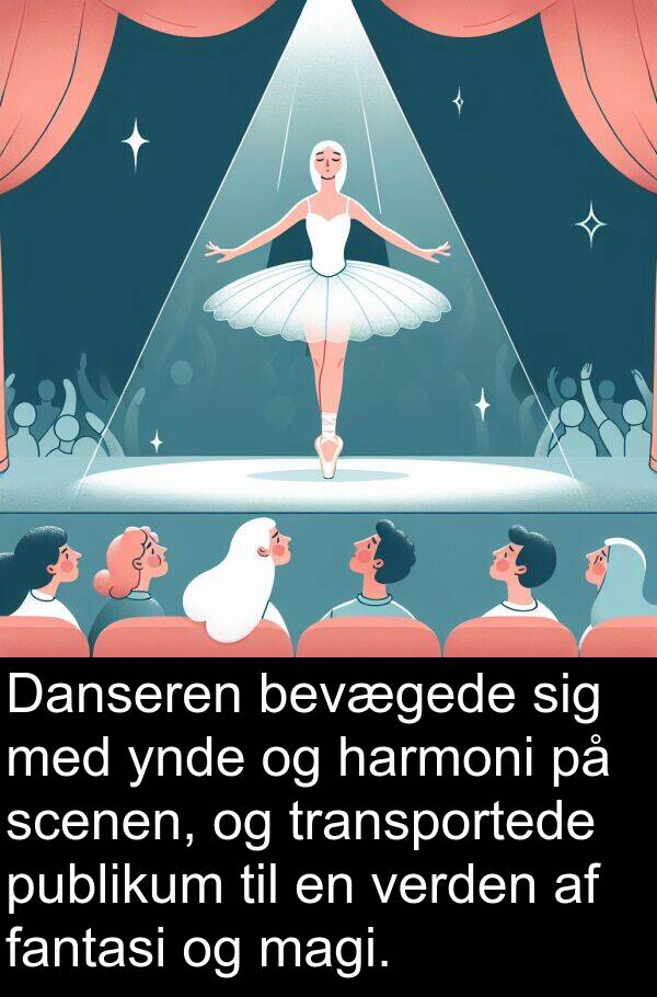 harmoni: Danseren bevægede sig med ynde og harmoni på scenen, og transportede publikum til en verden af fantasi og magi.