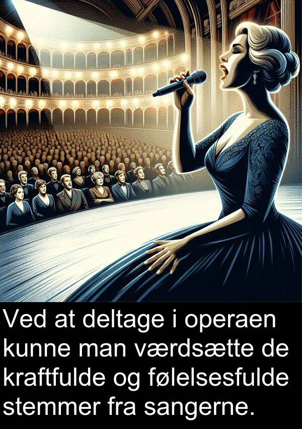 kraftfulde: Ved at deltage i operaen kunne man værdsætte de kraftfulde og følelsesfulde stemmer fra sangerne.
