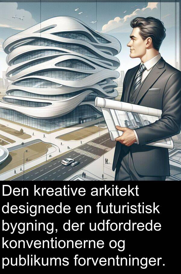 kreative: Den kreative arkitekt designede en futuristisk bygning, der udfordrede konventionerne og publikums forventninger.