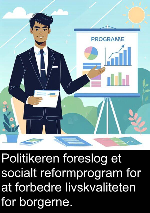 borgerne: Politikeren foreslog et socialt reformprogram for at forbedre livskvaliteten for borgerne.