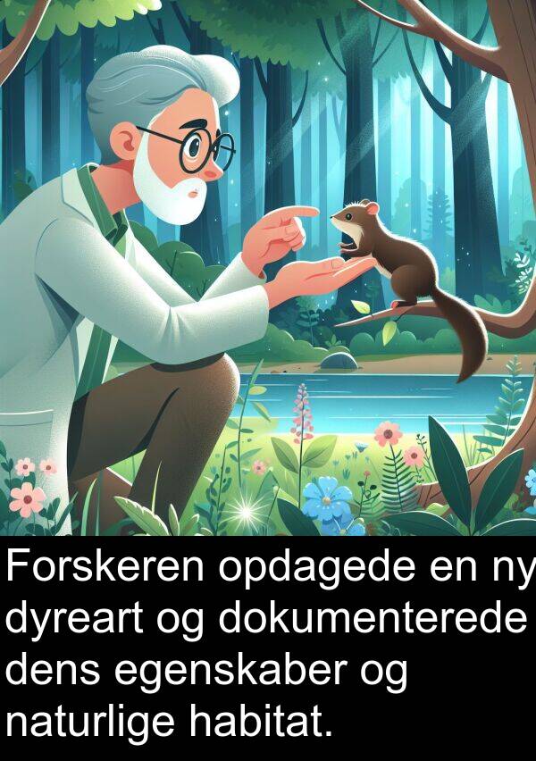 habitat: Forskeren opdagede en ny dyreart og dokumenterede dens egenskaber og naturlige habitat.