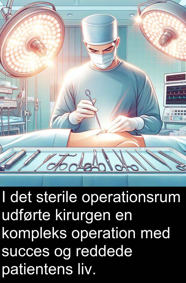 kirurgen: I det sterile operationsrum udførte kirurgen en kompleks operation med succes og reddede patientens liv.