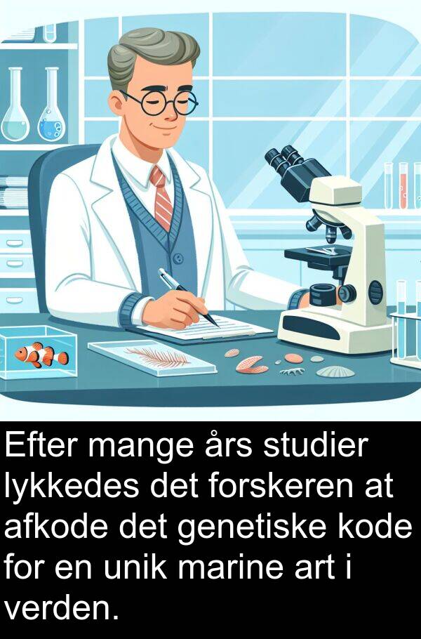 års: Efter mange års studier lykkedes det forskeren at afkode det genetiske kode for en unik marine art i verden.