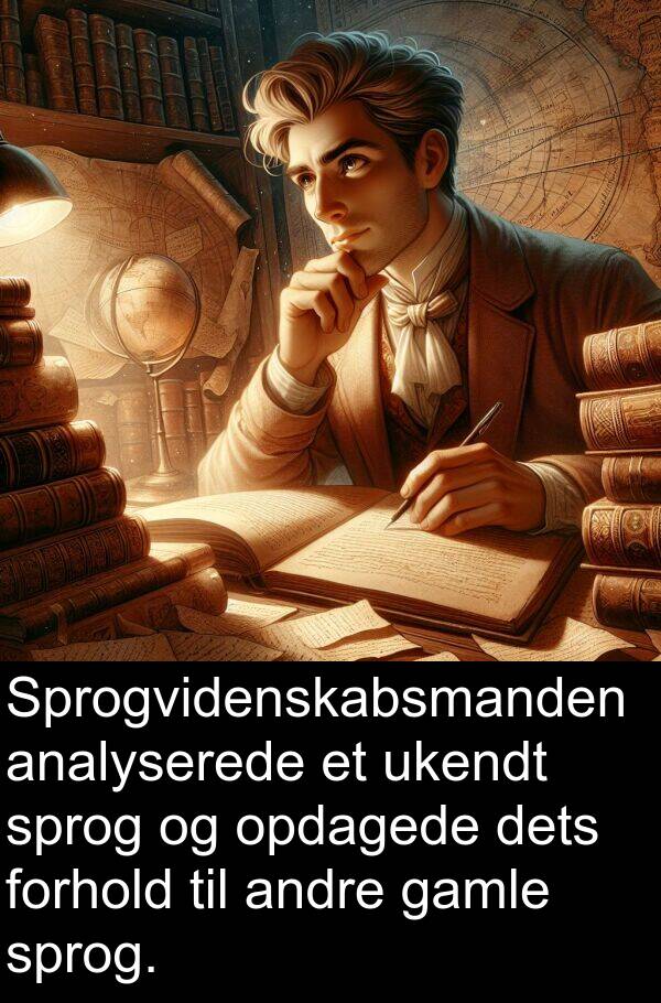 ukendt: Sprogvidenskabsmanden analyserede et ukendt sprog og opdagede dets forhold til andre gamle sprog.