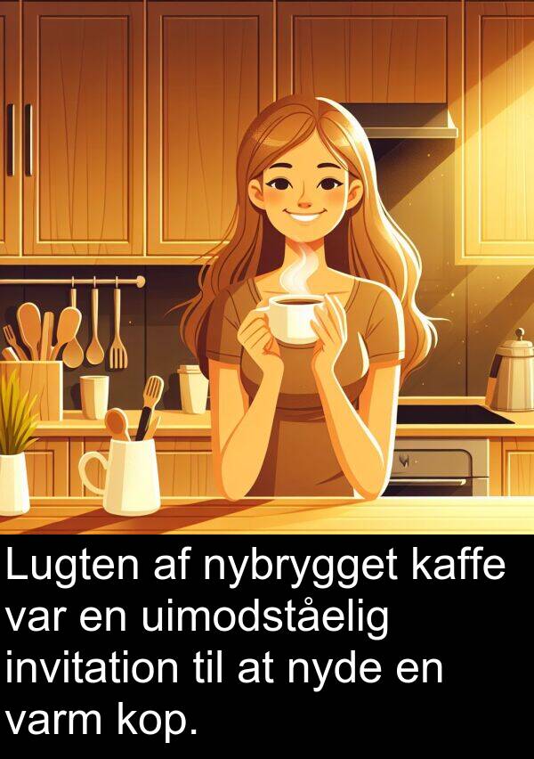 kop: Lugten af nybrygget kaffe var en uimodståelig invitation til at nyde en varm kop.