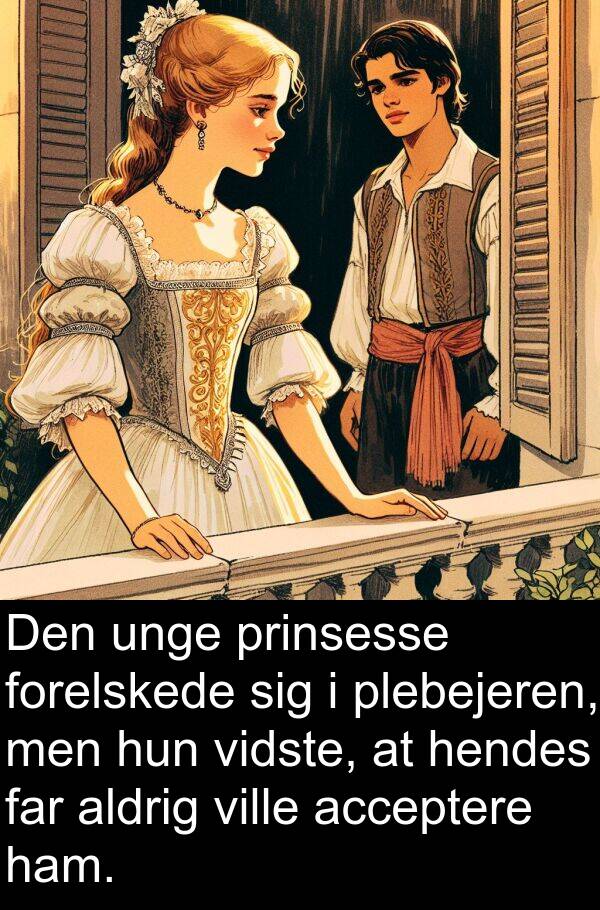 vidste: Den unge prinsesse forelskede sig i plebejeren, men hun vidste, at hendes far aldrig ville acceptere ham.