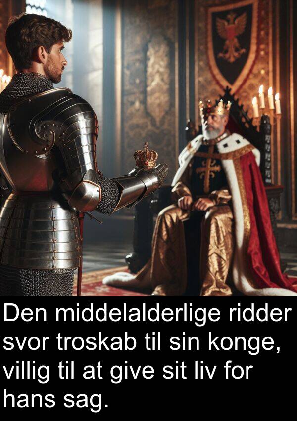 konge: Den middelalderlige ridder svor troskab til sin konge, villig til at give sit liv for hans sag.