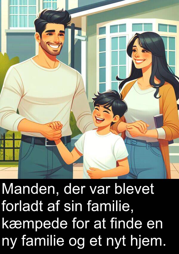 kæmpede: Manden, der var blevet forladt af sin familie, kæmpede for at finde en ny familie og et nyt hjem.