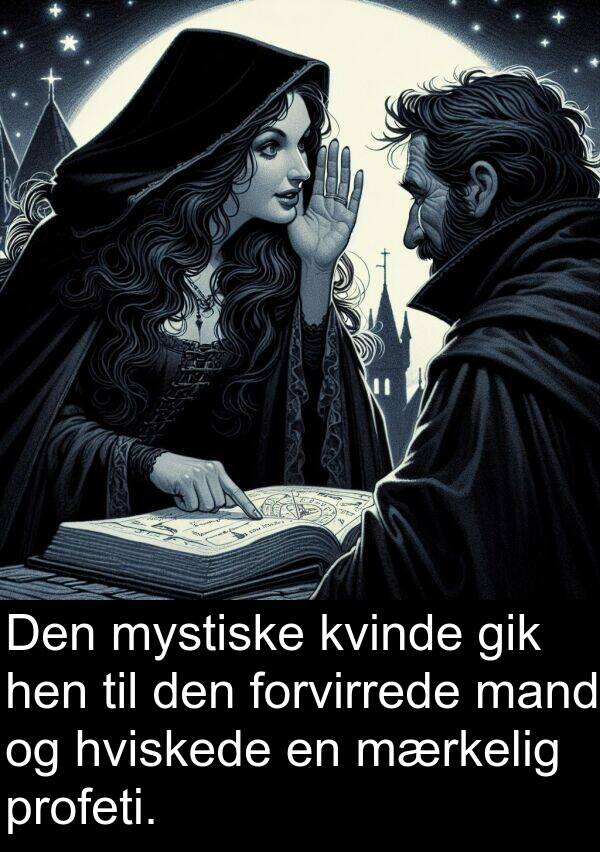 kvinde: Den mystiske kvinde gik hen til den forvirrede mand og hviskede en mærkelig profeti.