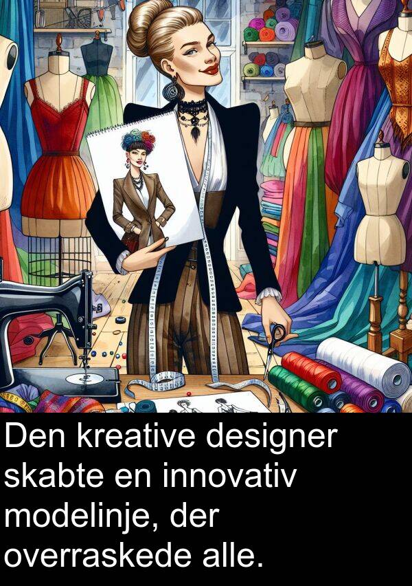 kreative: Den kreative designer skabte en innovativ modelinje, der overraskede alle.