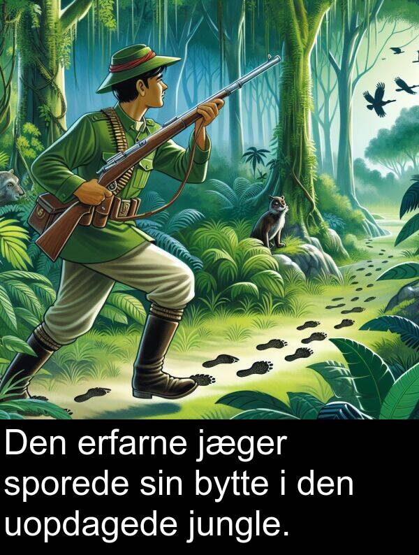 jungle: Den erfarne jæger sporede sin bytte i den uopdagede jungle.