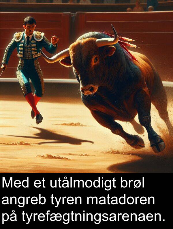 matadoren: Med et utålmodigt brøl angreb tyren matadoren på tyrefægtningsarenaen.