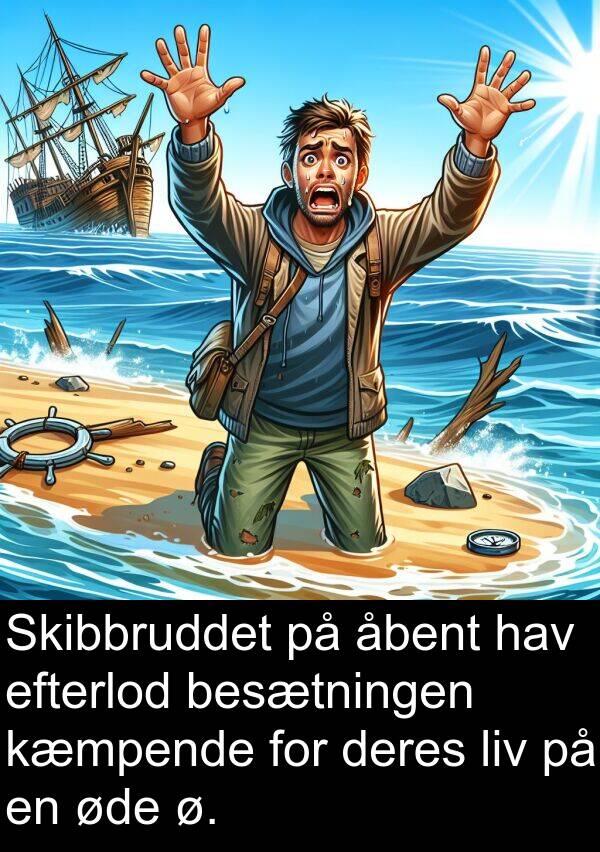 kæmpende: Skibbruddet på åbent hav efterlod besætningen kæmpende for deres liv på en øde ø.