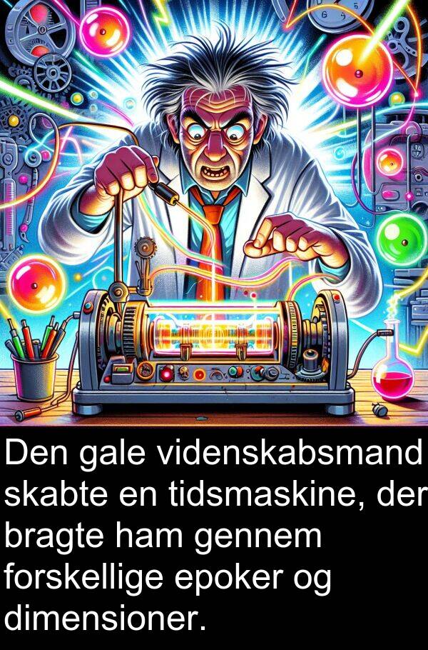 videnskabsmand: Den gale videnskabsmand skabte en tidsmaskine, der bragte ham gennem forskellige epoker og dimensioner.