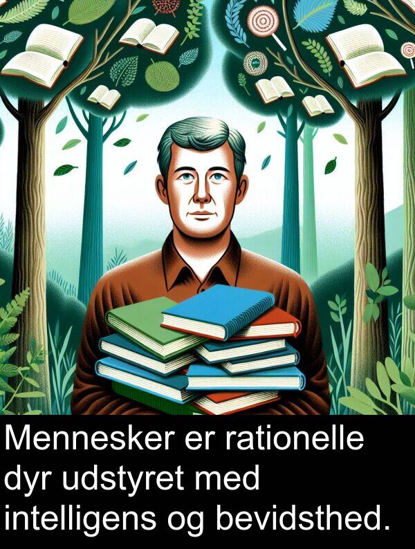 udstyret: Mennesker er rationelle dyr udstyret med intelligens og bevidsthed.