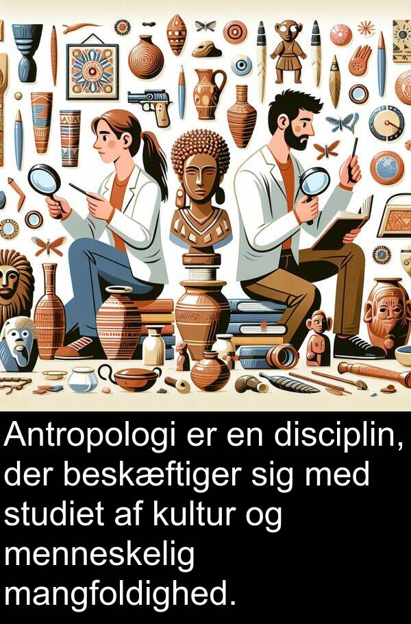 kultur: Antropologi er en disciplin, der beskæftiger sig med studiet af kultur og menneskelig mangfoldighed.