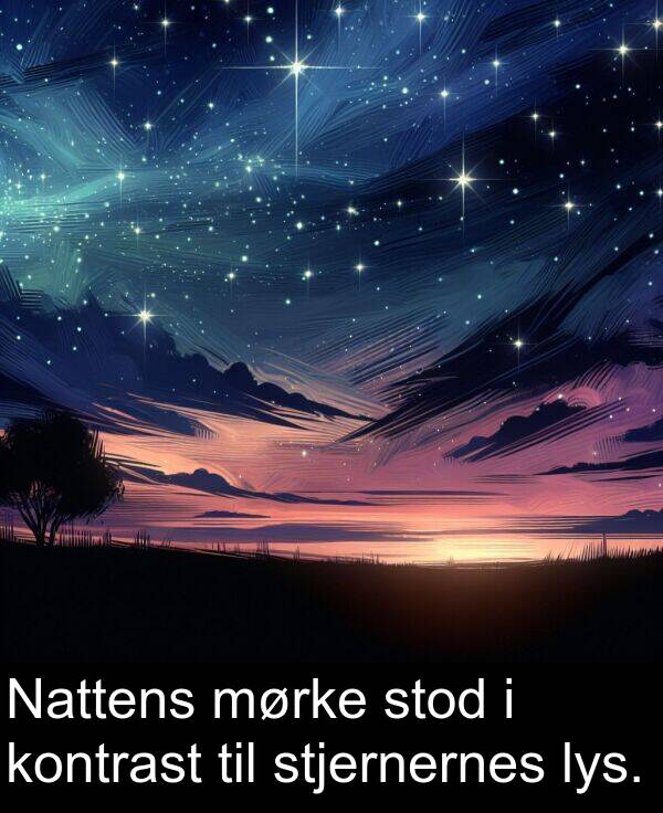kontrast: Nattens mørke stod i kontrast til stjernernes lys.