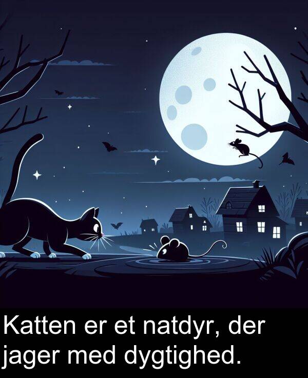 jager: Katten er et natdyr, der jager med dygtighed.