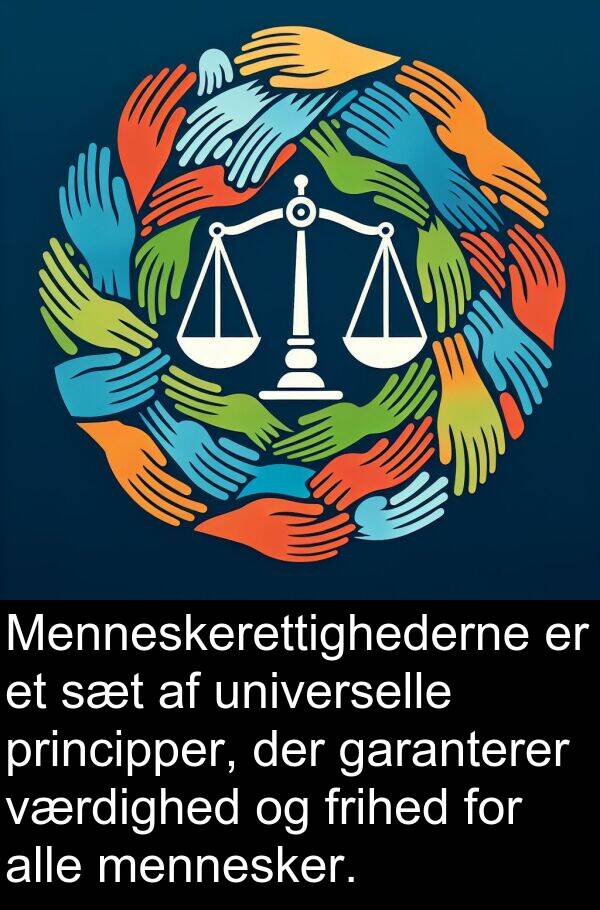 værdighed: Menneskerettighederne er et sæt af universelle principper, der garanterer værdighed og frihed for alle mennesker.