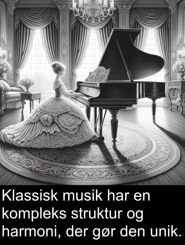 kompleks: Klassisk musik har en kompleks struktur og harmoni, der gør den unik.