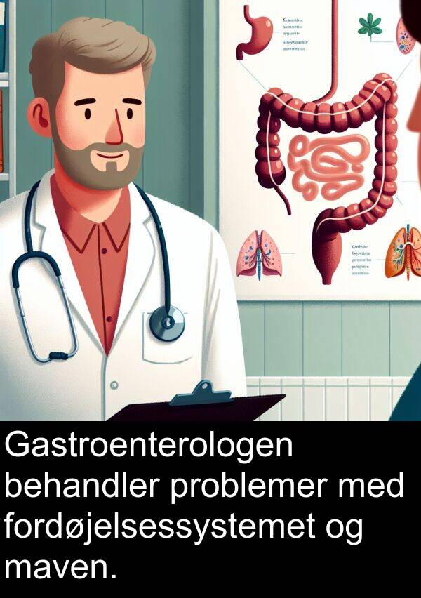 problemer: Gastroenterologen behandler problemer med fordøjelsessystemet og maven.