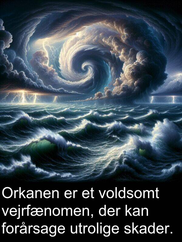 voldsomt: Orkanen er et voldsomt vejrfænomen, der kan forårsage utrolige skader.