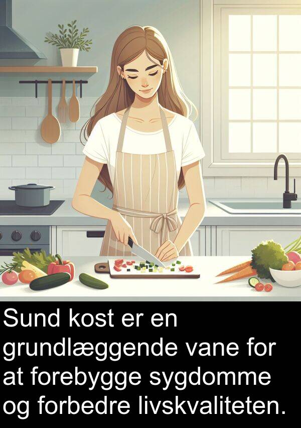 kost: Sund kost er en grundlæggende vane for at forebygge sygdomme og forbedre livskvaliteten.