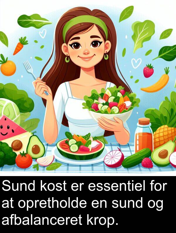 krop: Sund kost er essentiel for at opretholde en sund og afbalanceret krop.