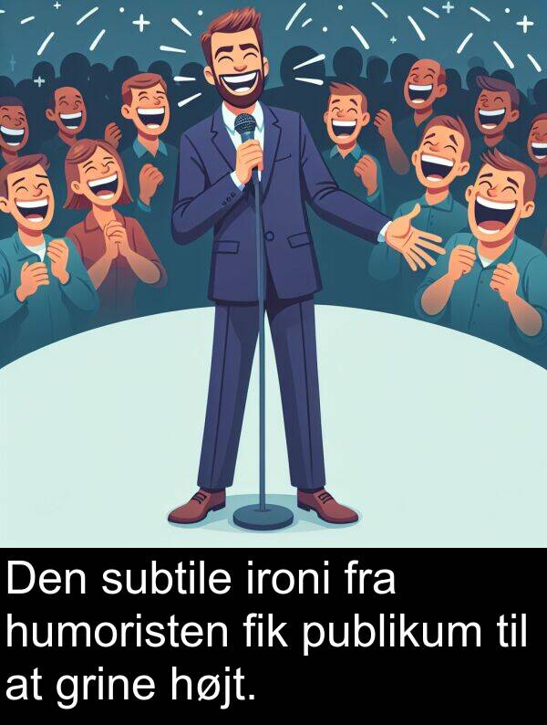humoristen: Den subtile ironi fra humoristen fik publikum til at grine højt.