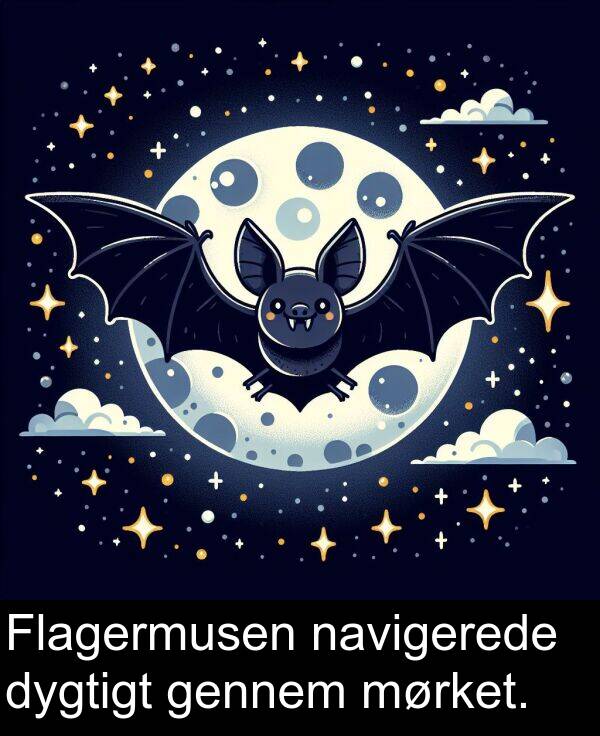 mørket: Flagermusen navigerede dygtigt gennem mørket.