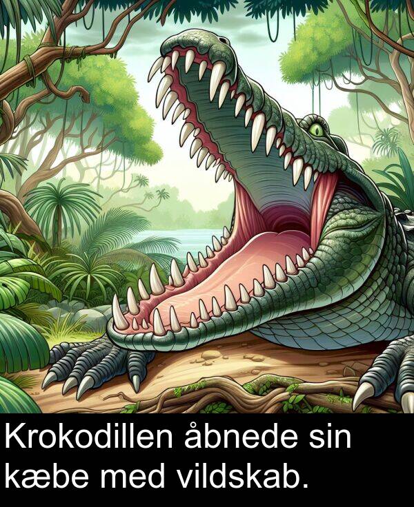 kæbe: Krokodillen åbnede sin kæbe med vildskab.