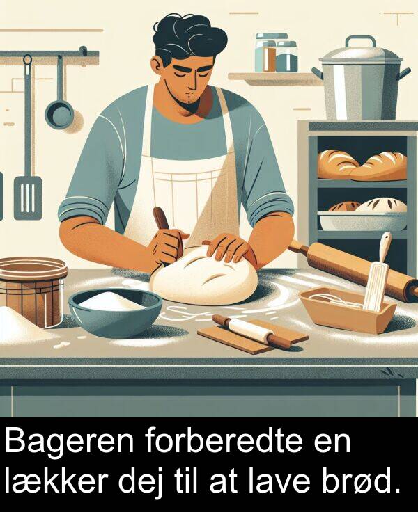 forberedte: Bageren forberedte en lækker dej til at lave brød.