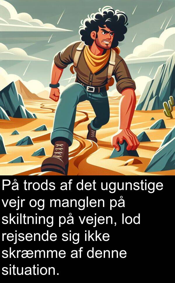 vejr: På trods af det ugunstige vejr og manglen på skiltning på vejen, lod rejsende sig ikke skræmme af denne situation.