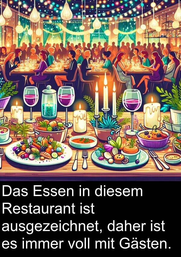 Restaurant: Das Essen in diesem Restaurant ist ausgezeichnet, daher ist es immer voll mit Gästen.