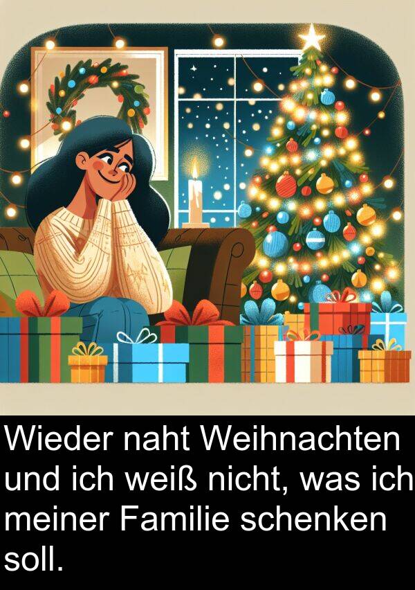 Familie: Wieder naht Weihnachten und ich weiß nicht, was ich meiner Familie schenken soll.