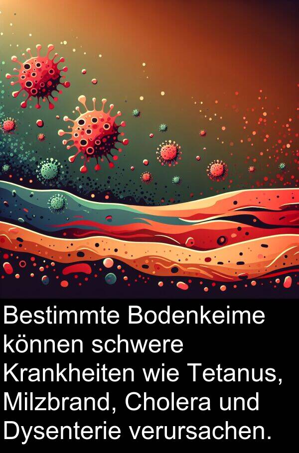 Dysenterie: Bestimmte Bodenkeime können schwere Krankheiten wie Tetanus, Milzbrand, Cholera und Dysenterie verursachen.