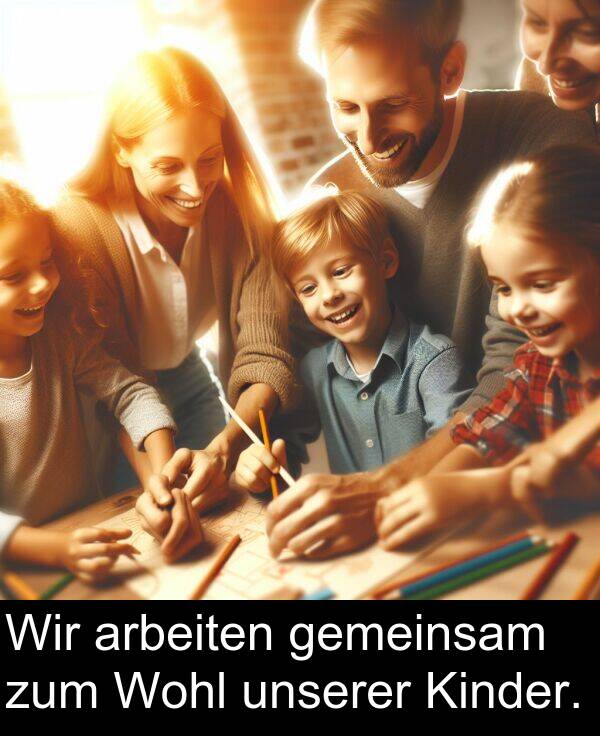 Wir: Wir arbeiten gemeinsam zum Wohl unserer Kinder.