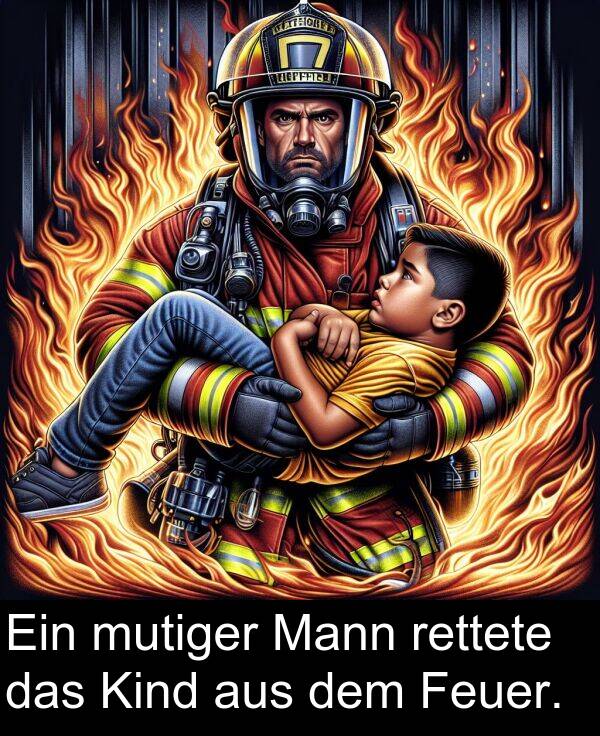 dem: Ein mutiger Mann rettete das Kind aus dem Feuer.