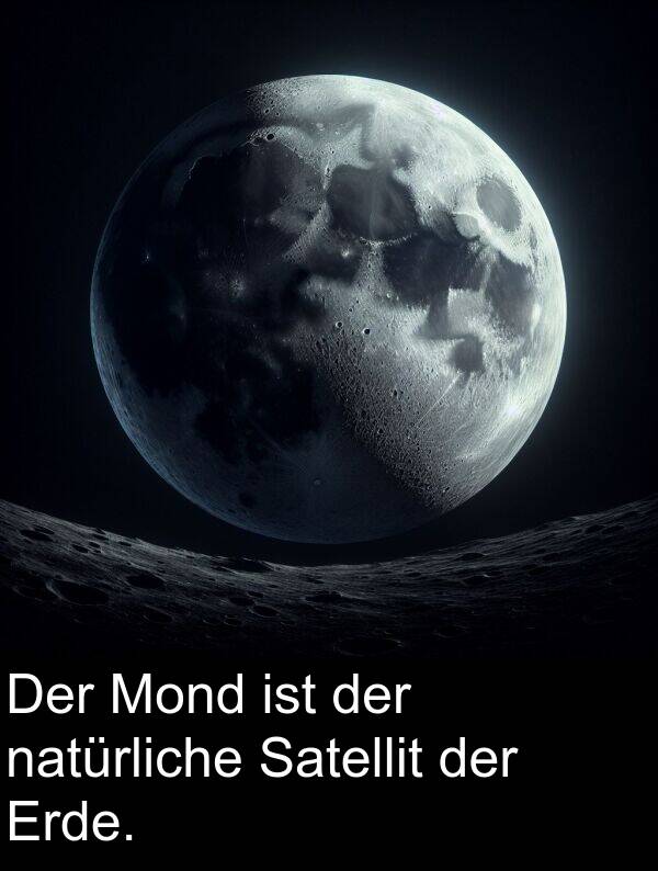 Mond: Der Mond ist der natürliche Satellit der Erde.
