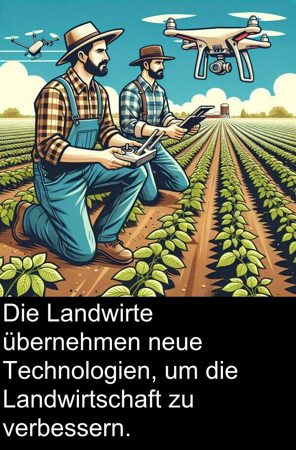 Landwirte: Die Landwirte übernehmen neue Technologien, um die Landwirtschaft zu verbessern.